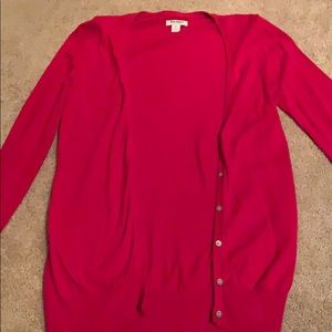 Red cardigan